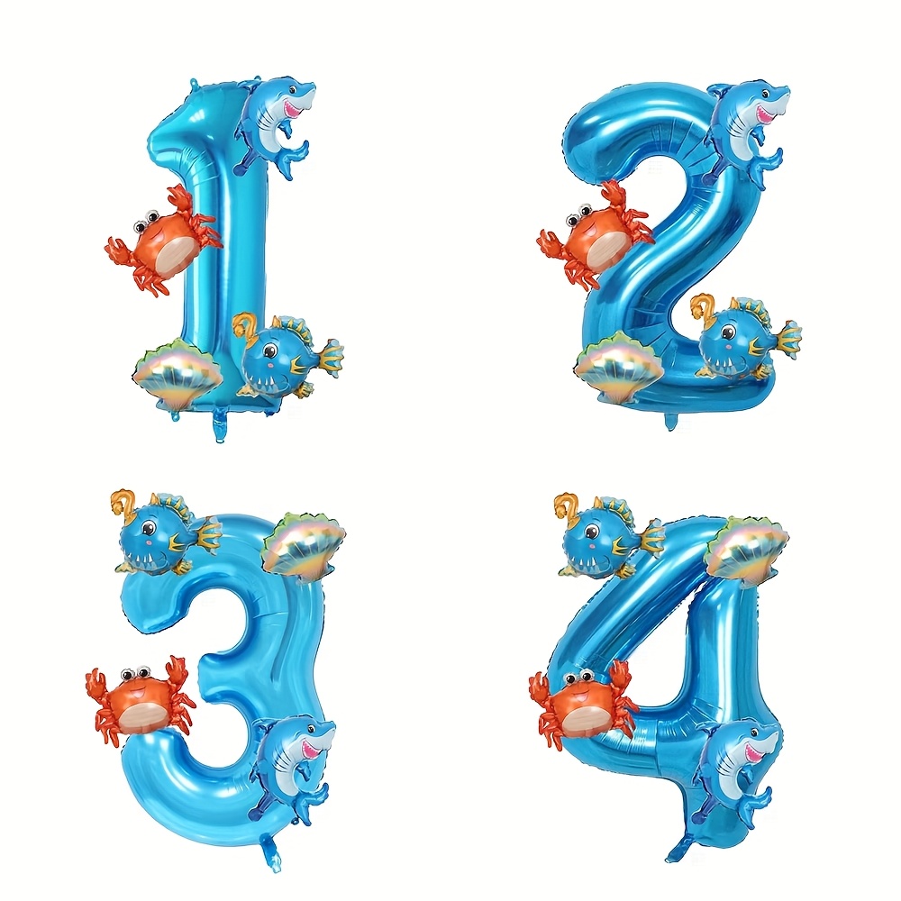 Water Balloon Set - 5개 32인치 미니 블루 오션 풍선