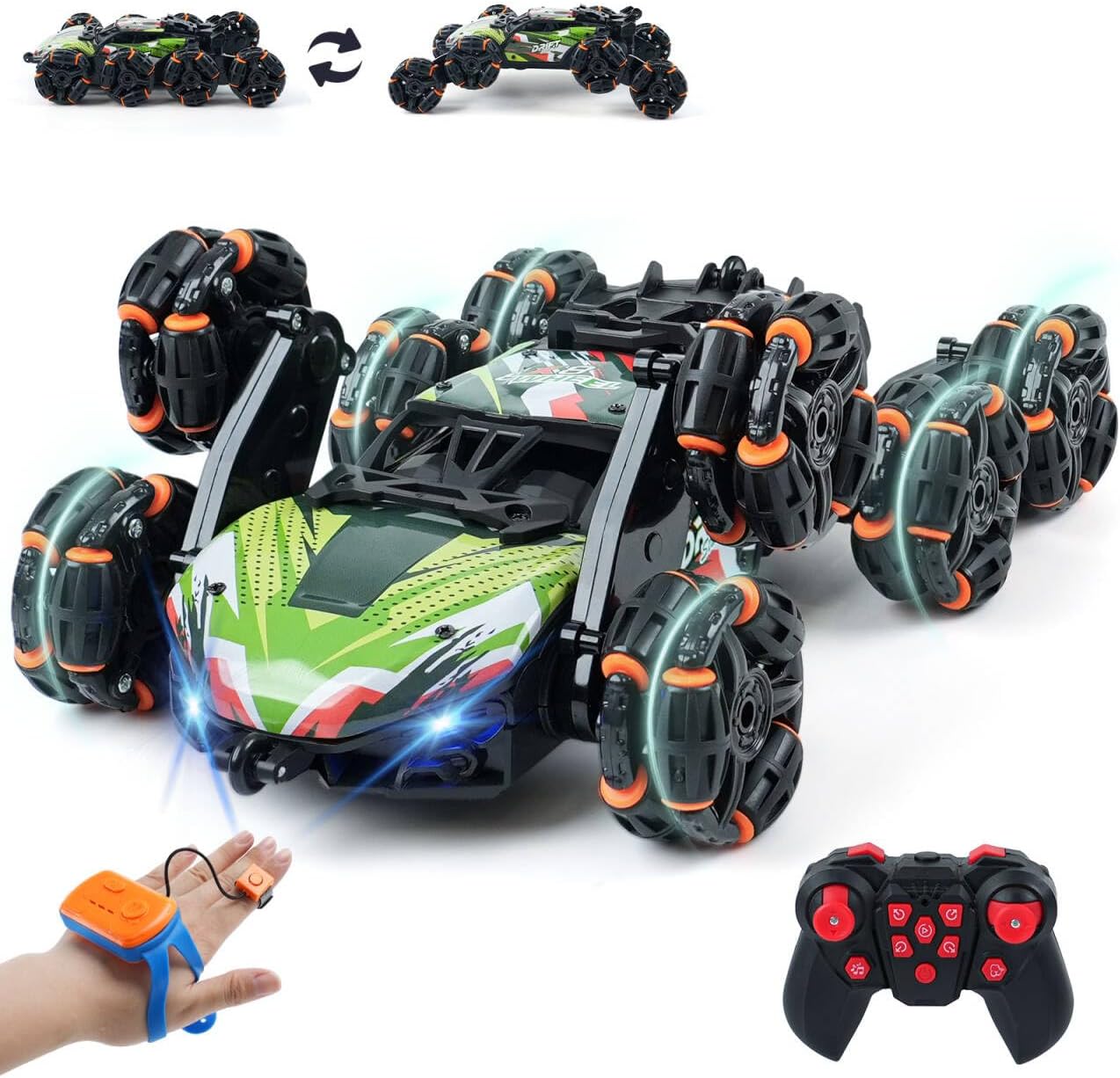 Kids Toys 10 Year Old - 제스처 감지 RC 스턴트 자동차 (라이트,