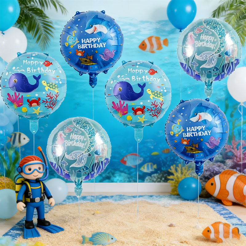 Water Balloon Set - 6개입 바다 테마 파티 풍선 세트,