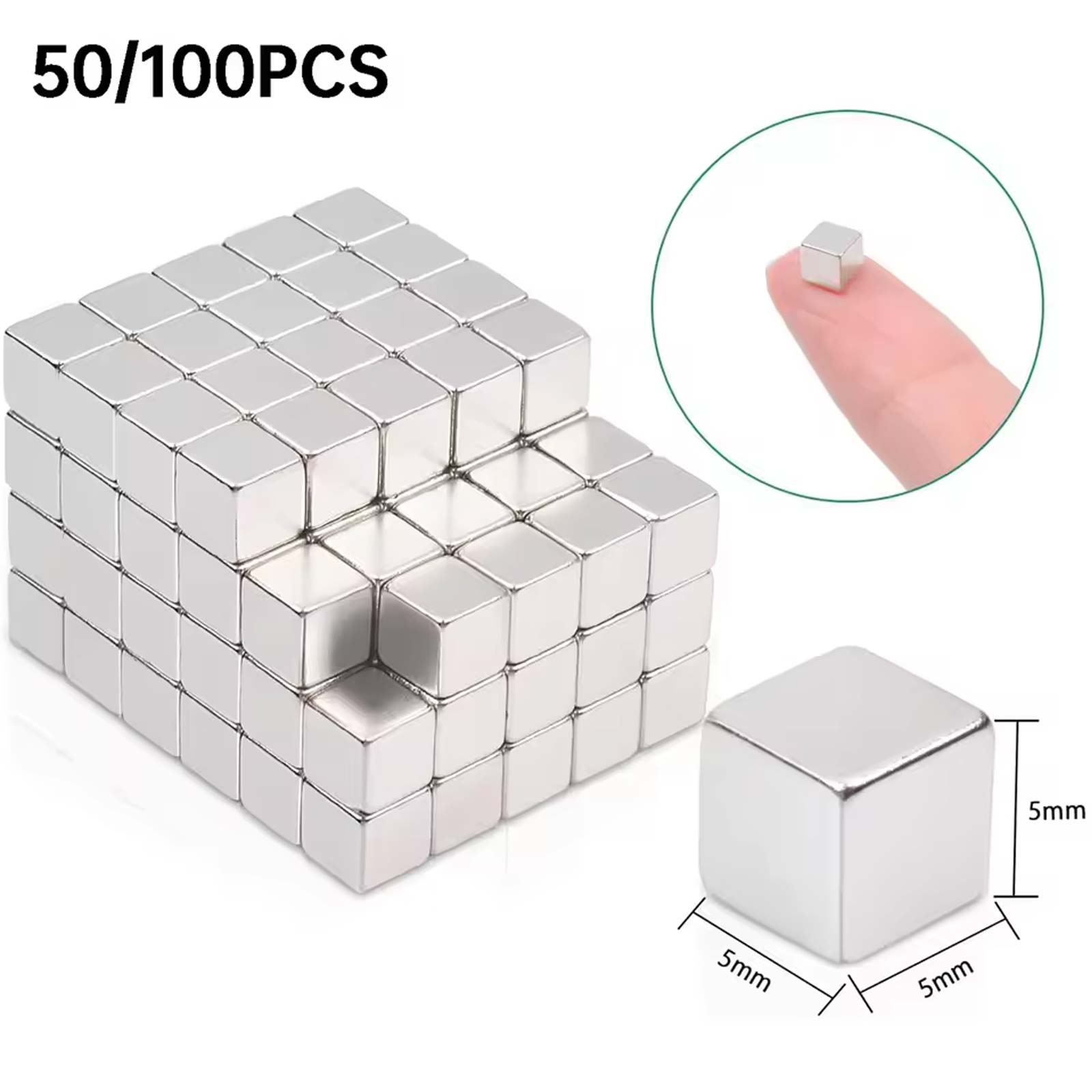 Magnetic Drawing Board - 50/100개 소형 정사각형 자석 큐브 강력한
