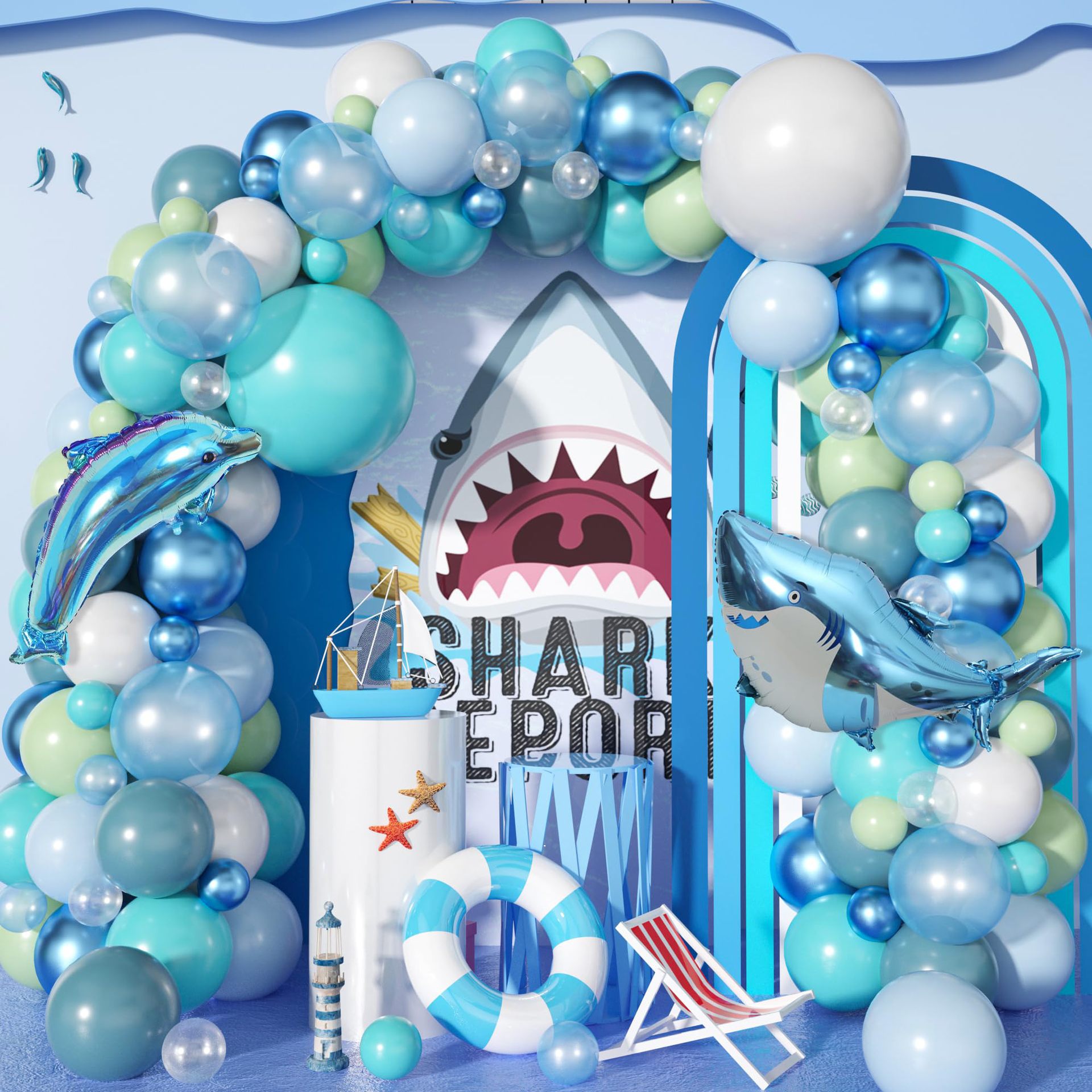 Water Balloon Set - 101개 세트 바다 테마 상어 돌고래
