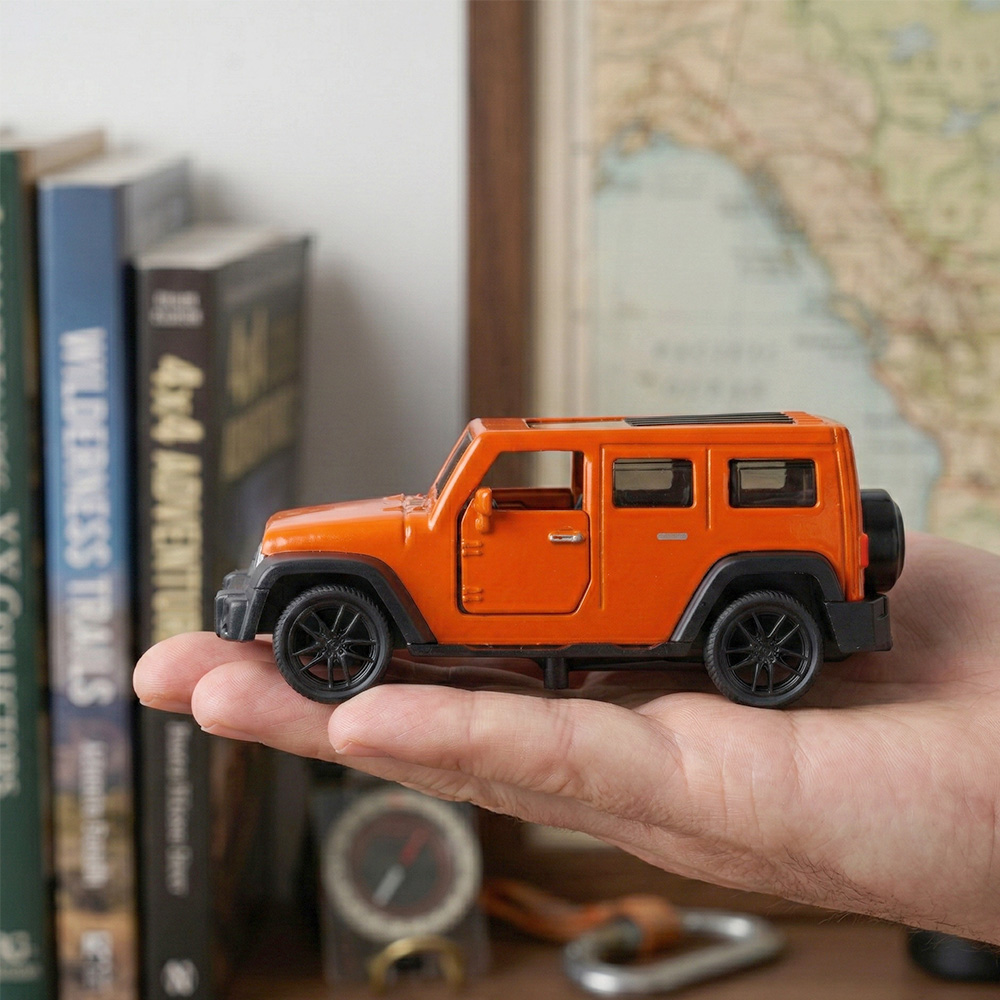 Kids Toys Jeep - 1:43 오렌지색 지프 랭글러 다이캐스트 모델,