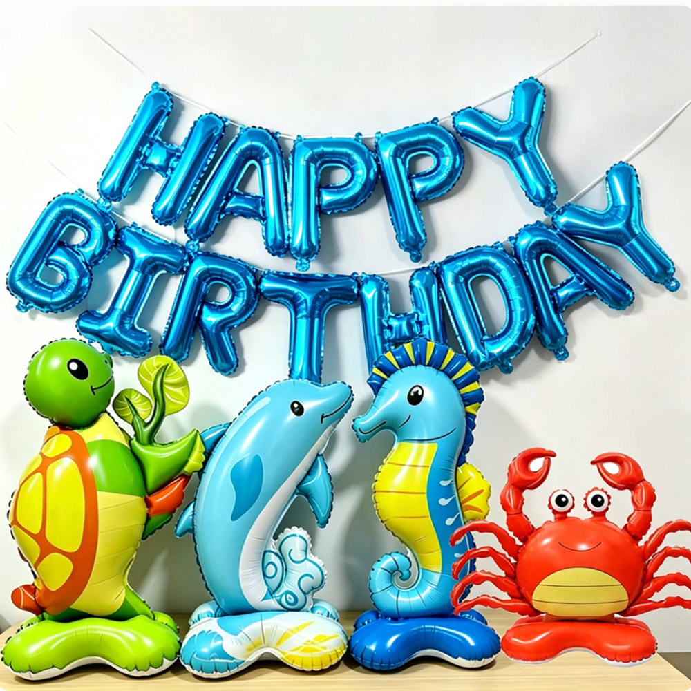 Water Balloon Set - 바다 동물 스탠딩 포일 풍선 세트,