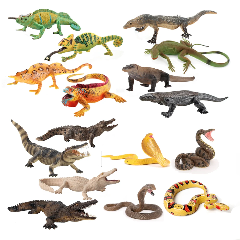 Kids Toys 10 Year Old - 플라스틱 카멜레온 모델 장난감 이구아나 악어
