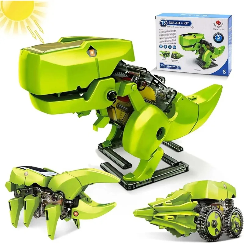 Kids Toys 10 Year Old - 3-in-1 태양열 로봇 키트, 공룡 장난감,