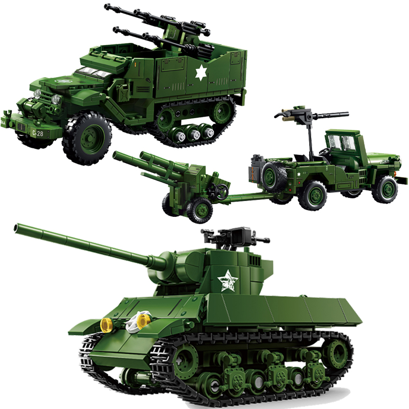 Kids Toys Jeep - 미군 탱크 시리즈 빌딩 블록 M16