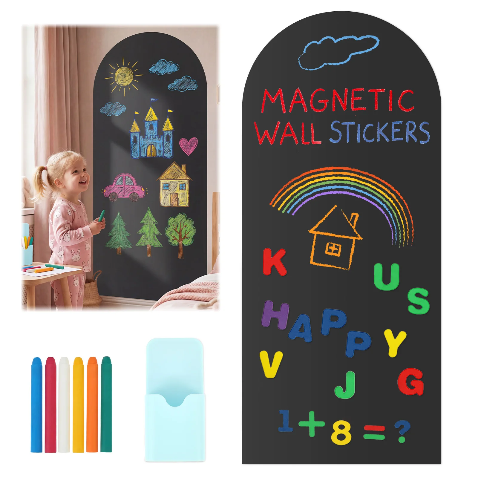 아치형 자석 벽 데칼 40인치 x 18인치 자석 칠판  - Magnetic Drawing Board 리뷰 및 가격