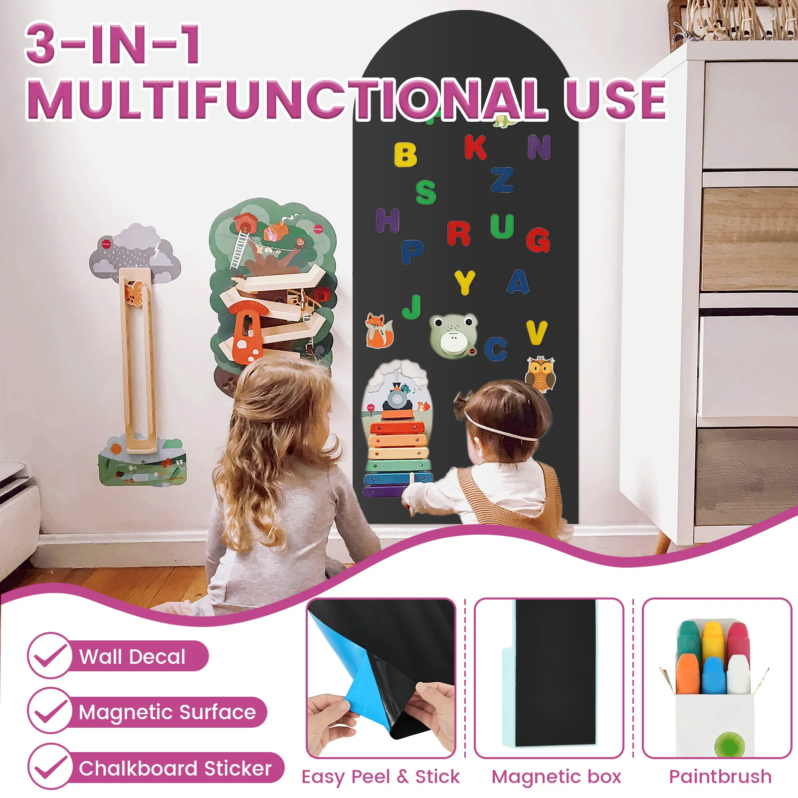 아치형 자석 벽 데칼 40인치 x 18인치 자석 칠판  - Magnetic Drawing Board 리뷰 및 가격