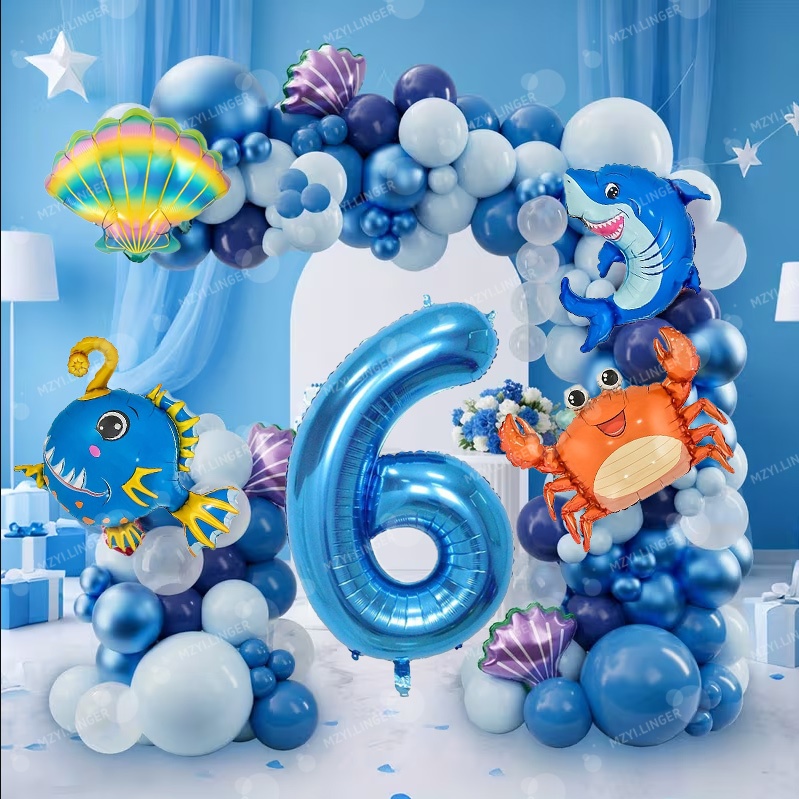 바다 테마 장식 풍선 세트 32인치 파란색 숫자 0-9 - Water Balloon Set 리뷰 및 가격