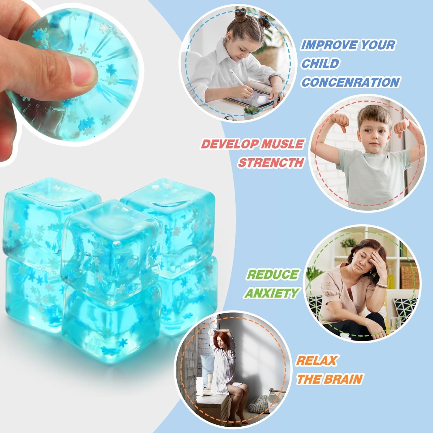 눈송이 모양 스트레스 아이스 큐브 스퀴즈 토이, 어린이 - Kids' Toy 리뷰 및 가격