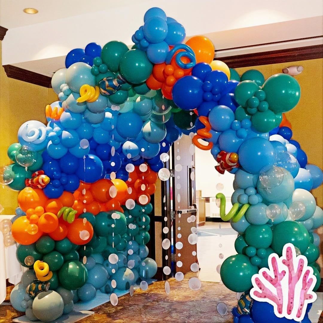 바다 테마 풍선 아치 세트 수중 세계 생일 파티 풍선  - Water Balloon Set 리뷰 및 가격
