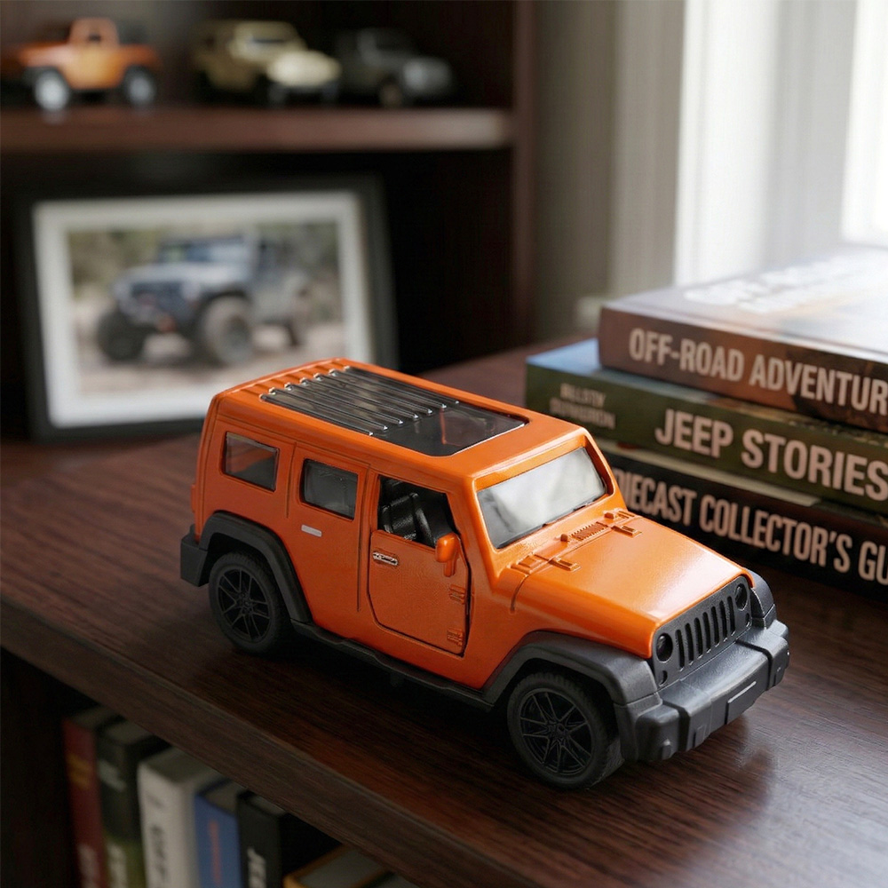 1:43 오렌지색 지프 랭글러 다이캐스트 모델, 개폐  - Kids Toys Jeep 리뷰 및 가격