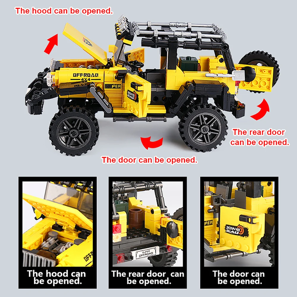 DIY 자동차 트럭 빌딩 블록 세트 장난감 자기 조립  - Kids Toys Jeep 리뷰 및 가격
